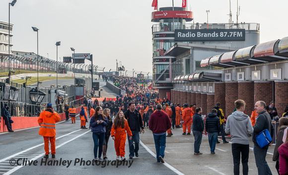 The public were allowed to cross the track and walk the pitlane for 40 minutes in the morning.