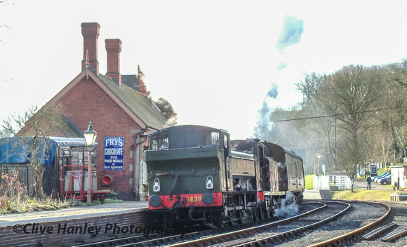 We started at Highley where 0-6-0PT no 1638 has arrived in company with 32473