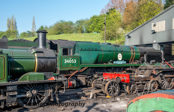 Bulleid Pacific no 34053 Sir Keith Park has returned from the Swanage Railway