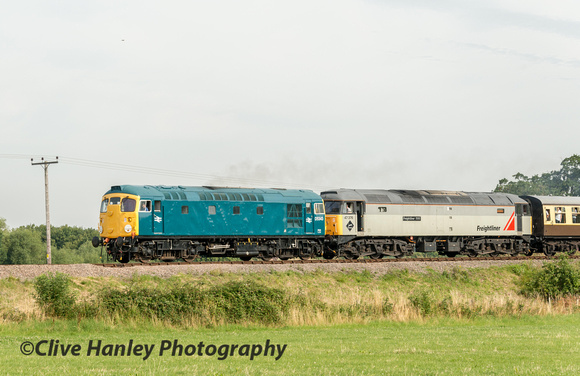 1st train away from Toddington was double-headed with D5343 and Class 47 no 47376