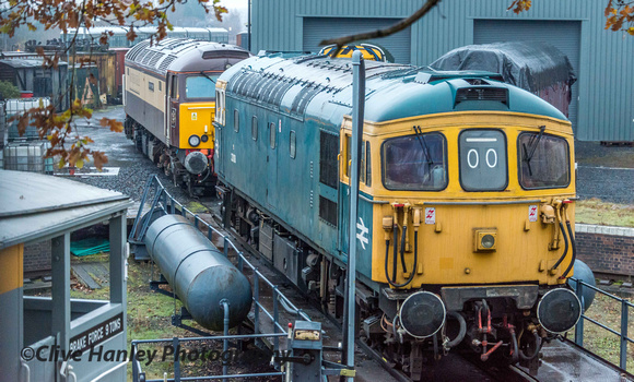 On the turntable were two diesels. 57312 & 33108