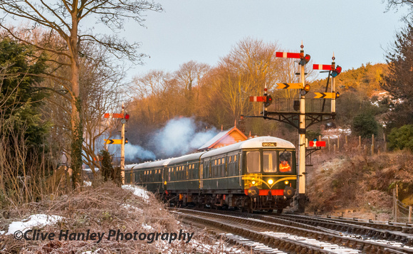 The DMU staff train was the first to be seen departing Bewdley
