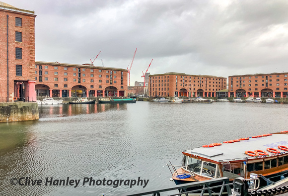 Albert Dock with the Anglican cathedral in the distance.