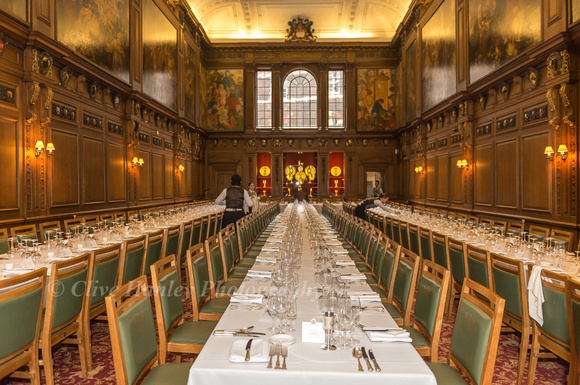 Preparations for the luncheon in the Great Hall