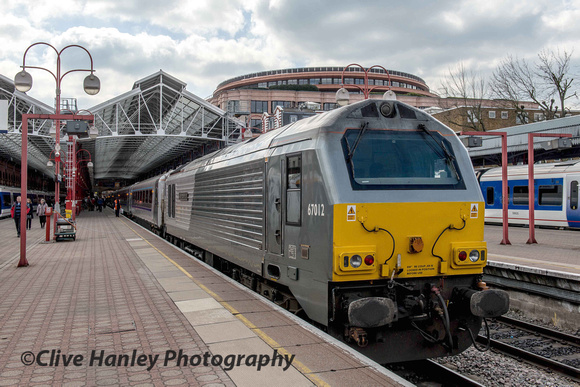 My train from Birmingham to Marylebone was being "propelled" by Class 67 no 67012