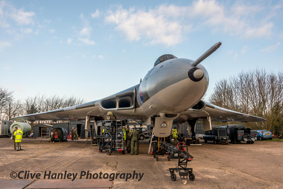 7.30am. XM655 was being prepared for the move across the airfield.