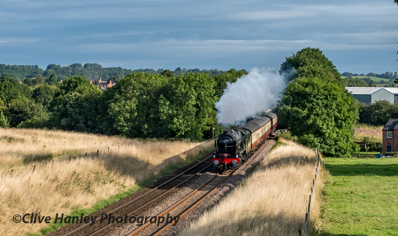 The Welsh Marches Express appears from Whitchurch hauled by 46100 Royal Scot
