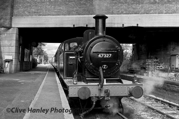 First train out today was 0-6-0 no 47327. It is seen sitting at Butterley station.