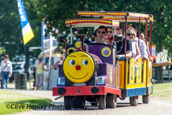 The Happy Smiley Train was ferrying passengers around the grounds of the hall.
