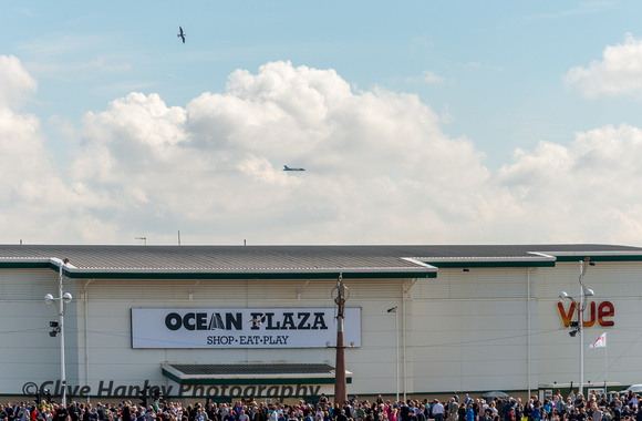 After the stunning flypast with the Red Arrows XH558 flew over Southport.