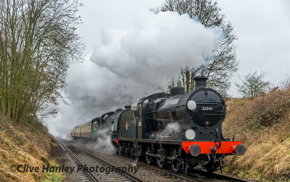 Southern Railway Q Class 0-6-0 no 30541 leads King Arthur 4-6-0 no 30777 Sir Lamiel