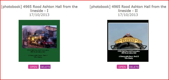 I've recently created two 60 page books of photographs of GWR Hall Class loco no 4965 Rood Ashton Hall