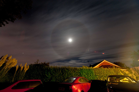 A moon ring over Claverdon