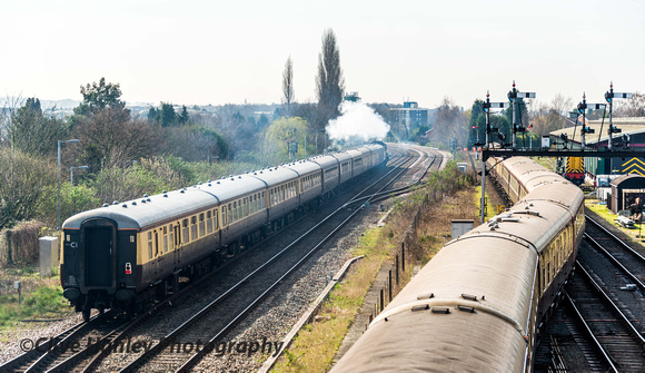 Passing The Northern Belle at kidderminster.