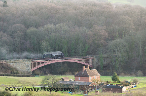 34027 Taw Valley crossing the 1861 built Victoria Bridge over the River Severn.
