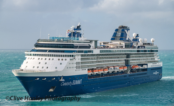 Celebrity Summit is a Millennium-class cruise ship owned and operated by Celebrity Cruises and as such one of the first cruise ships to be powered by more environmentally friendly gas turbines.
