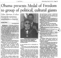 27 April 2012. The Presidential Medal of Freedom