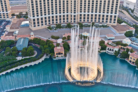 Views over the Bellagio Fountains across the "Strip"