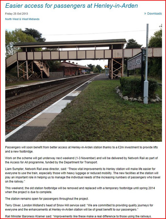 Extract from NETWORK RAIL Bulletin