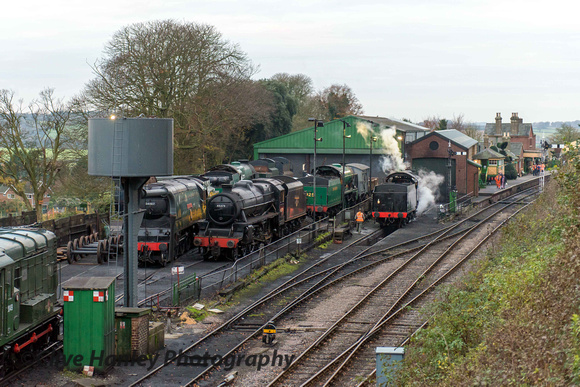 My first visit to the MHR in almost 25 years! On arrival at Ropley the view over the shed is excellent.