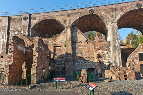 The railway viaduct was built through the site in the 19th Century