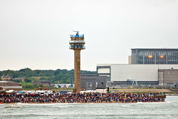 Immense crowds line the shore at Calshot for this spectacle.