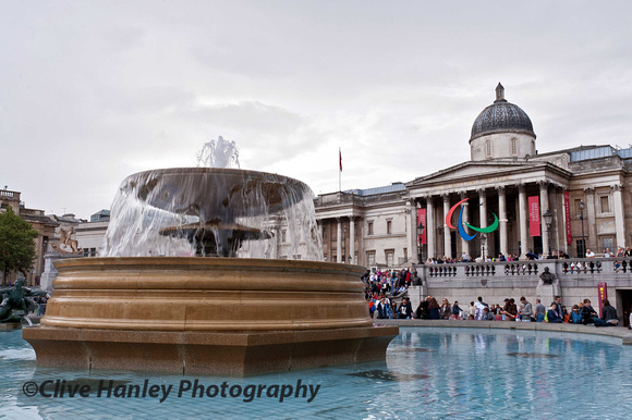 The fountains of Trafalgar Square