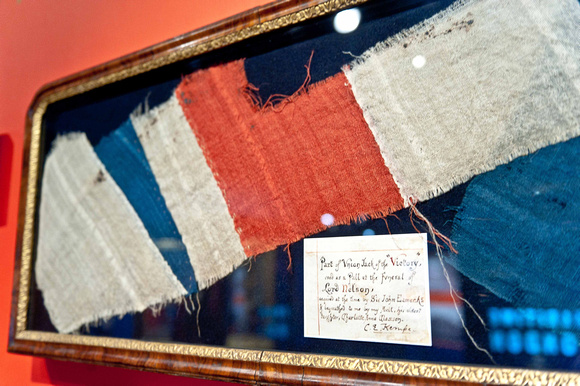 Fragment of the Union Jack (Flag) that was draped over the coffin of Nelson.