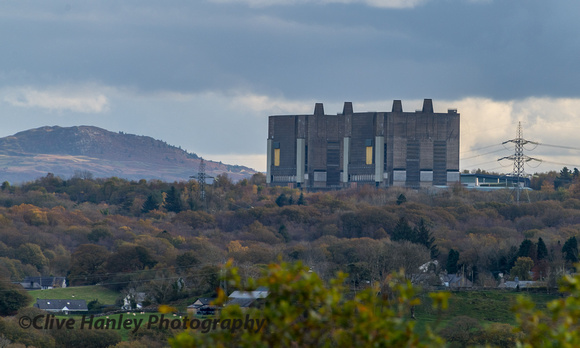 The blot on the landscape - Trawsfynydd nuclear power station. Closed in the 1990's decommissioning will take until 2083!
