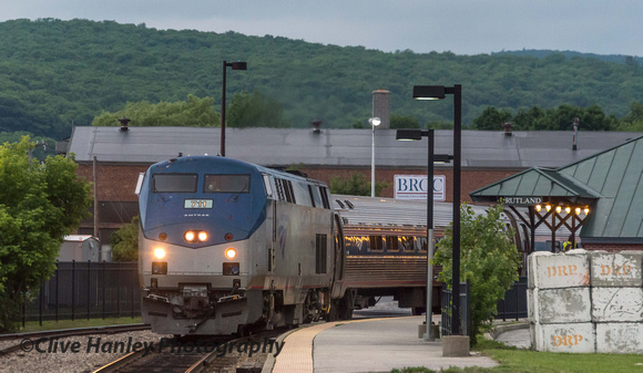 Soon after the ecs. was taken away to the yard the Amtrak Ethan Allen Express arrived from NY.