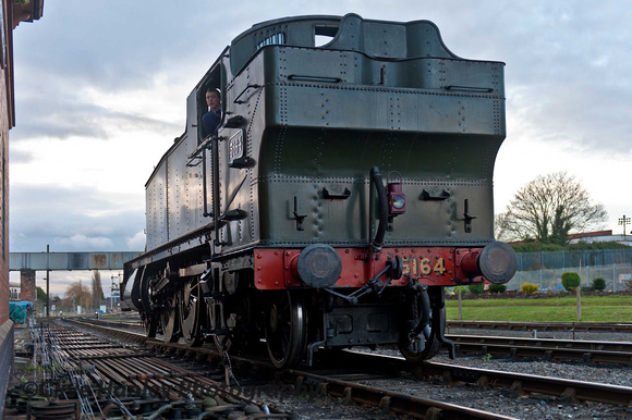 Next to arrive from Bewdley mpd was GWR Prairie tank loco no. 5164. Note the point rodding.