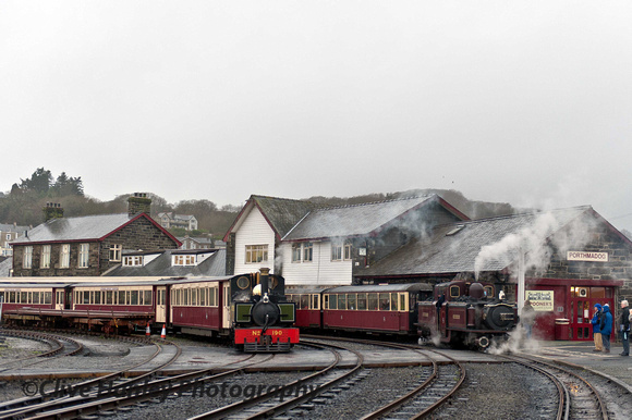 No 190 Lyd on the WHR stock while no 10 stands on the Ffestiniog stock.