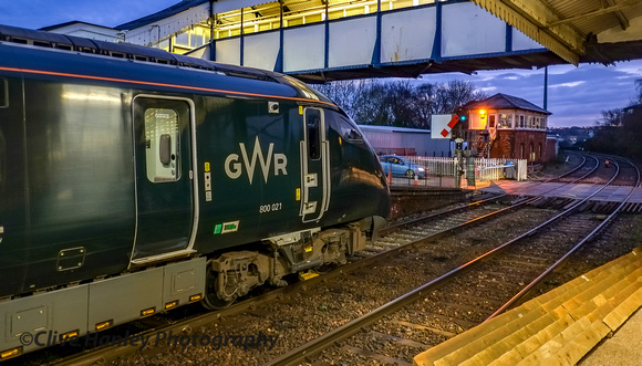 Truro. Class 800 no 800021 awaits departure with the 7.10 from Penzance to London Paddington.