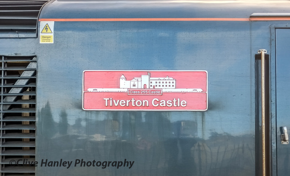 Nameplate from no 43172 Tiverton Castle