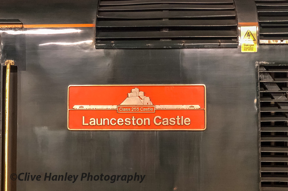 Nameplate from HST 43189 Launceston Castle