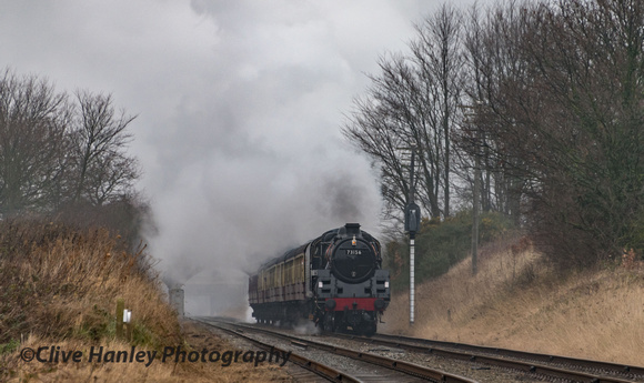 73156 makes another appearance through the gloom on its way to Quorn.