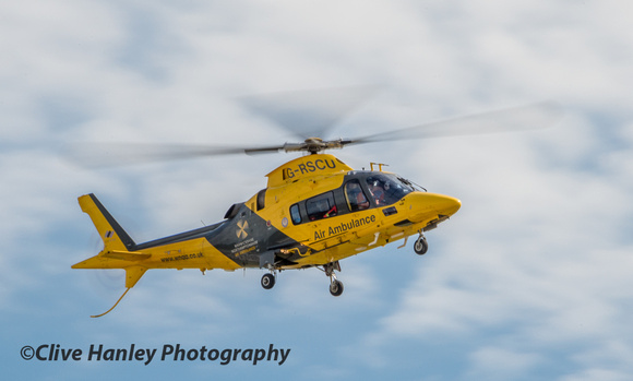 The Coventry based air ambulance arrival.