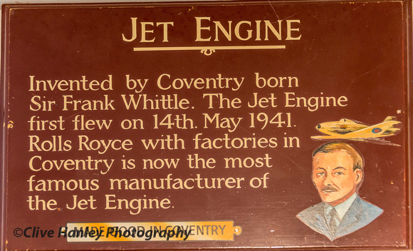 Sir Frank Whittle - Inventor of the jet engine. Born in Coventry 1 June 1907.