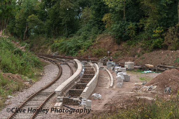 A close up of the newly installed points for the sidings