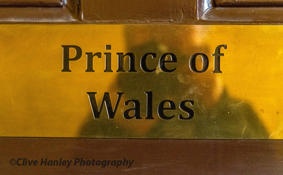 On the door to the Prince of Wales suite.