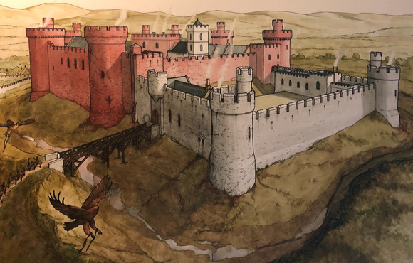 An artist's impression of the original medieval castle.