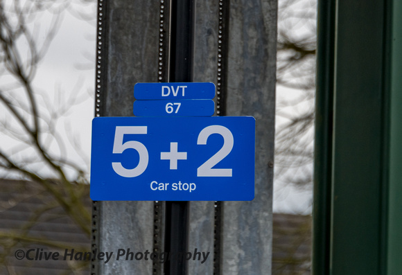 These new signs have recently appeared. It indicates where the driver of a Class 67 + DVT should sto