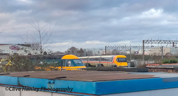 Passing the Crewe Heritage Centre I saw the refurbished HST power car and the APT