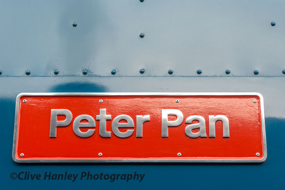 Les has renamed his locomotive Peter Pan (on one side only)