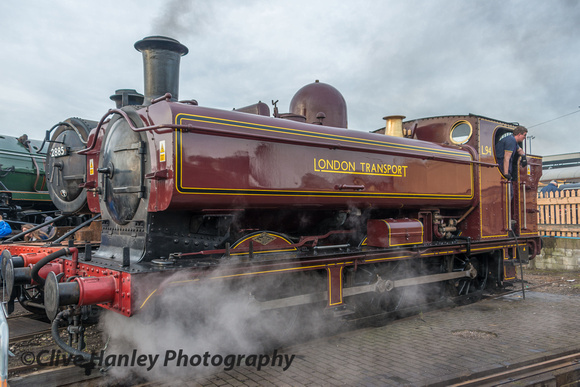 Ex GWR pannier tank no 7752 is currently in its LT livery as L94