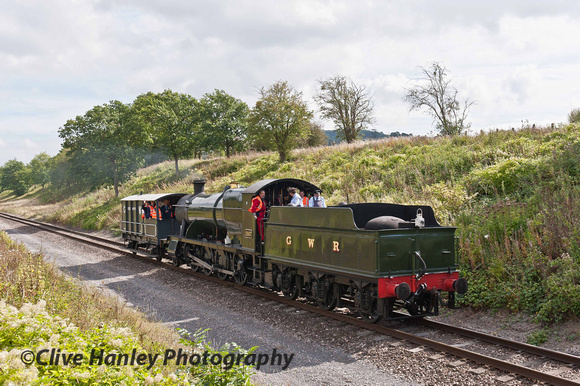 GWR 2-8-0 no 2807 approaches the road bridge at Dixton with the 1st of two driving experience course trips.