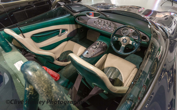 The cockpit of 1998 Jaguar XK180 Concept car