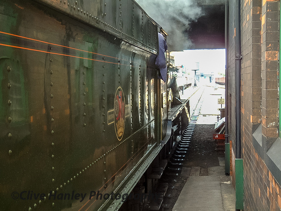 6990 Witherslack Hall stands at the head of the train at Loughborough.
