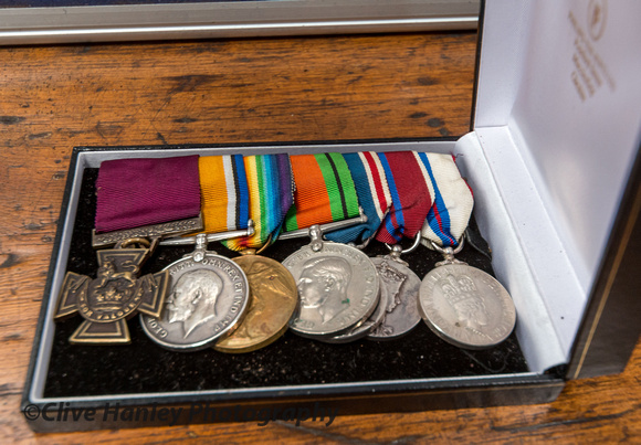 The original medals awarded to Private Wood with the VC prominent.