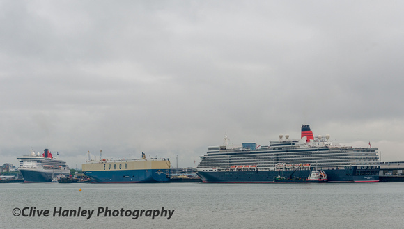 Two Cunard Queens.